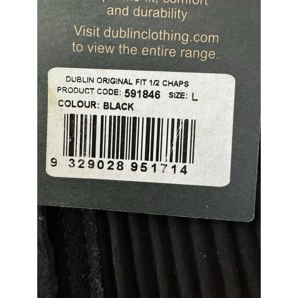 Dublin Suede Adults Half Chaps II Size Large Adults.